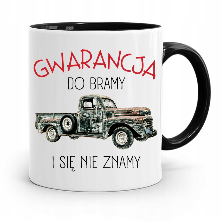 Kubek Czarny Prezent Mechanika Gwarancja Do Bramy Z Nadrukiem Ze Zdjęciem