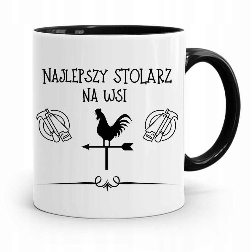 Kubek Czarny Prezent Dla Stolarza Najlepszy Na Wsi Z Nadrukiem Ze Zdjęciem
