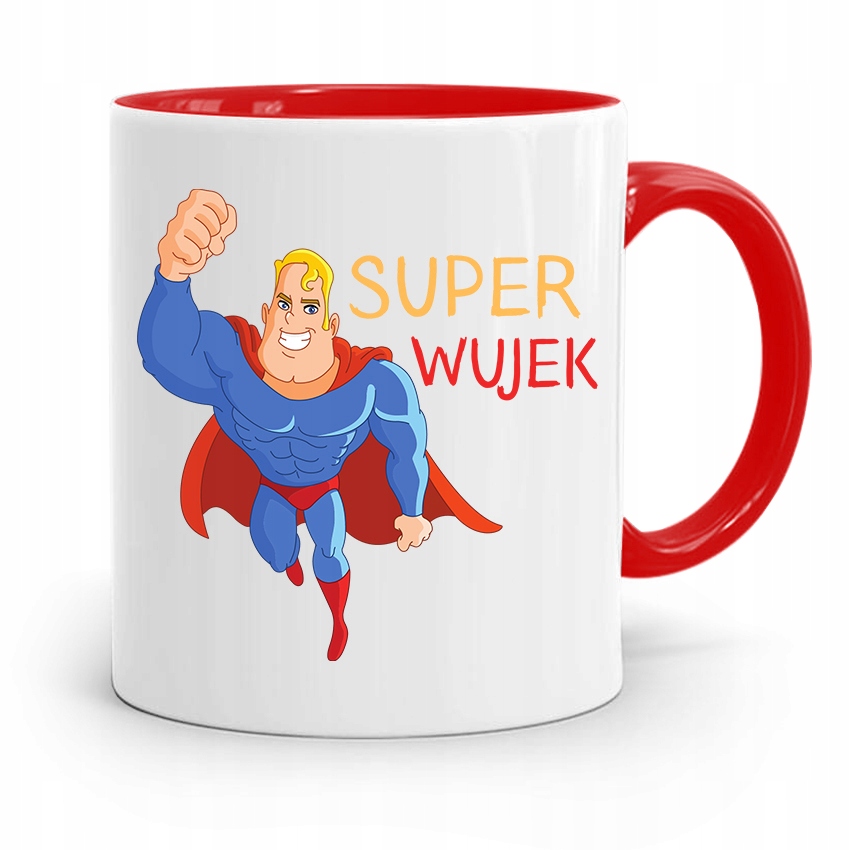 Kubek Czerwony Dla Wujka Na Imieniny Super Wujek Z Nadrukiem Ze Zdjęciem