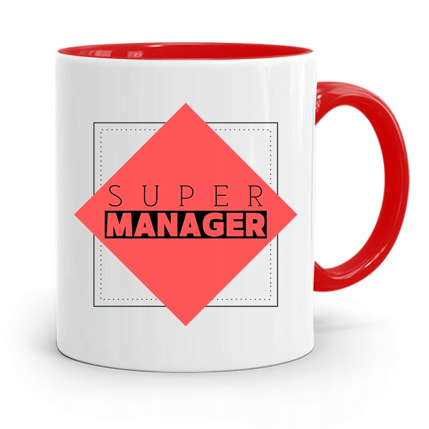 Kubek Czerwony Dla Kierownika Super Manager Z Nadrukiem Ze Zdjęciem