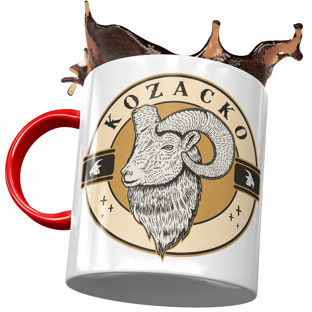 Kubek Czerwony Śmieszny Kozacko Prezent Z Nadrukiem Ze Zdjęciem