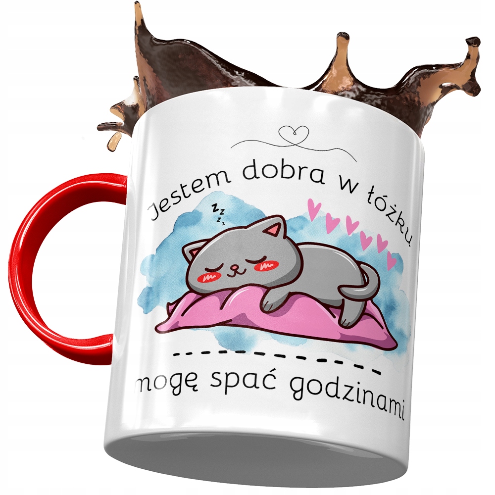 Kubek Czerwony Śmieszny Jestem Dobra W Łózku Z Nadrukiem Ze Zdjęciem