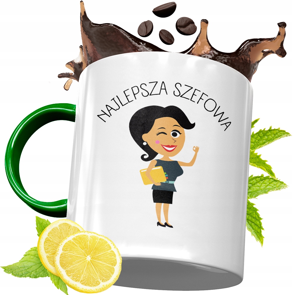 Kubek Zielony Dla Szefa Szefowej Prezent Urodziny Z Nadrukiem Ze Zdjęciem