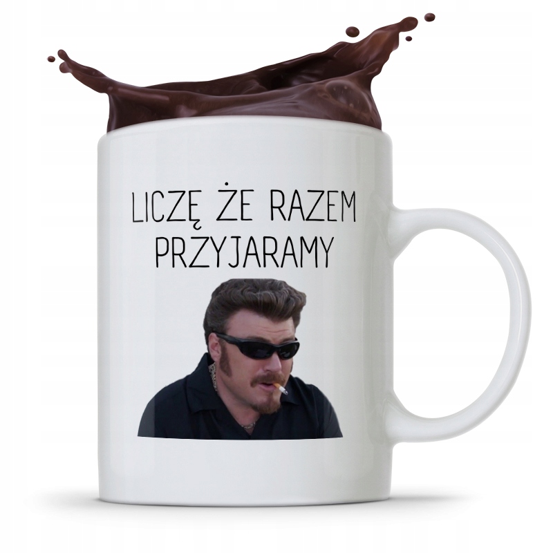 Kubek Prezent Dla Chłopaka Liczę Że Przyjaramy Z Nadrukiem Ze Zdjęciem