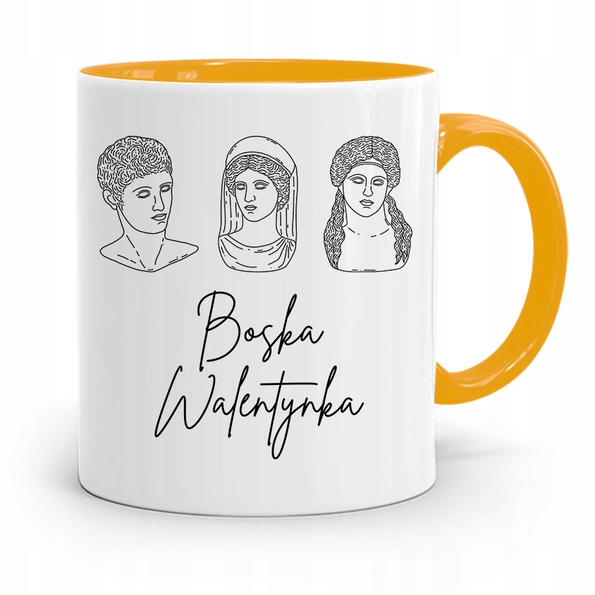 Kubek Żółty Na Walentynki Boska Walentynka Prezent Z Nadrukiem Ze Zdjęciem