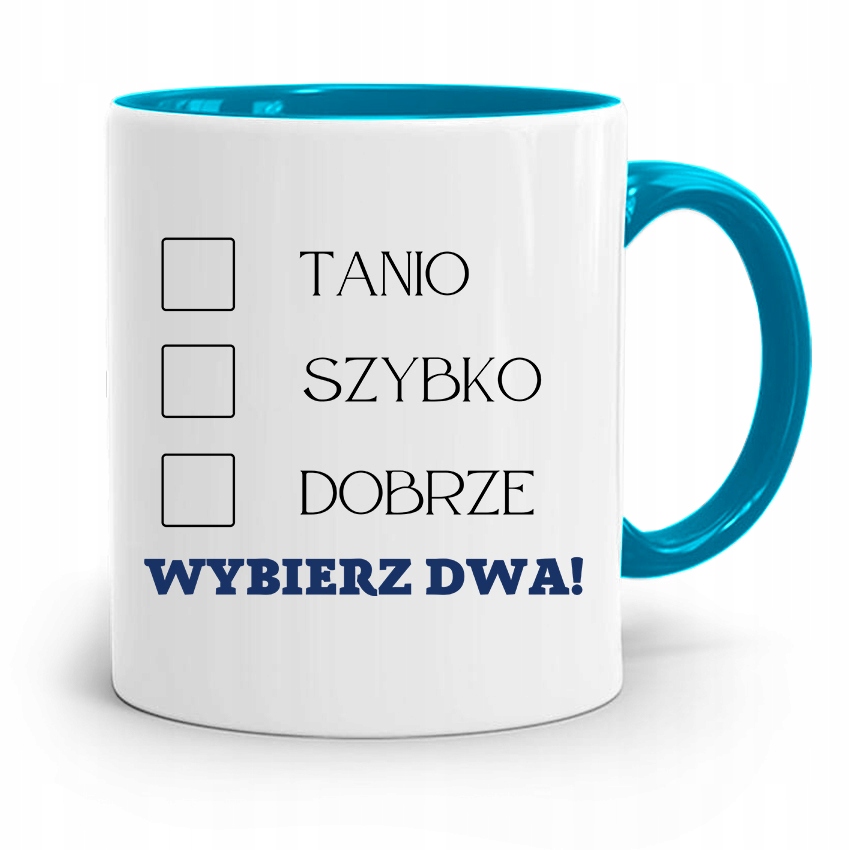 Pracownika Kubek Błękitny Tanio Szybko Dobrze Z Nadrukiem Ze Zdjęciem