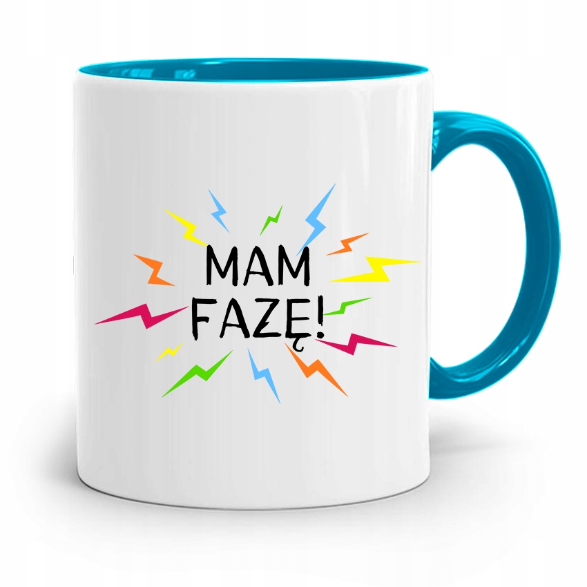 Kubek Błękitny Prezent Dla Elektryka Mam Fazę Z Nadrukiem Ze Zdjęciem