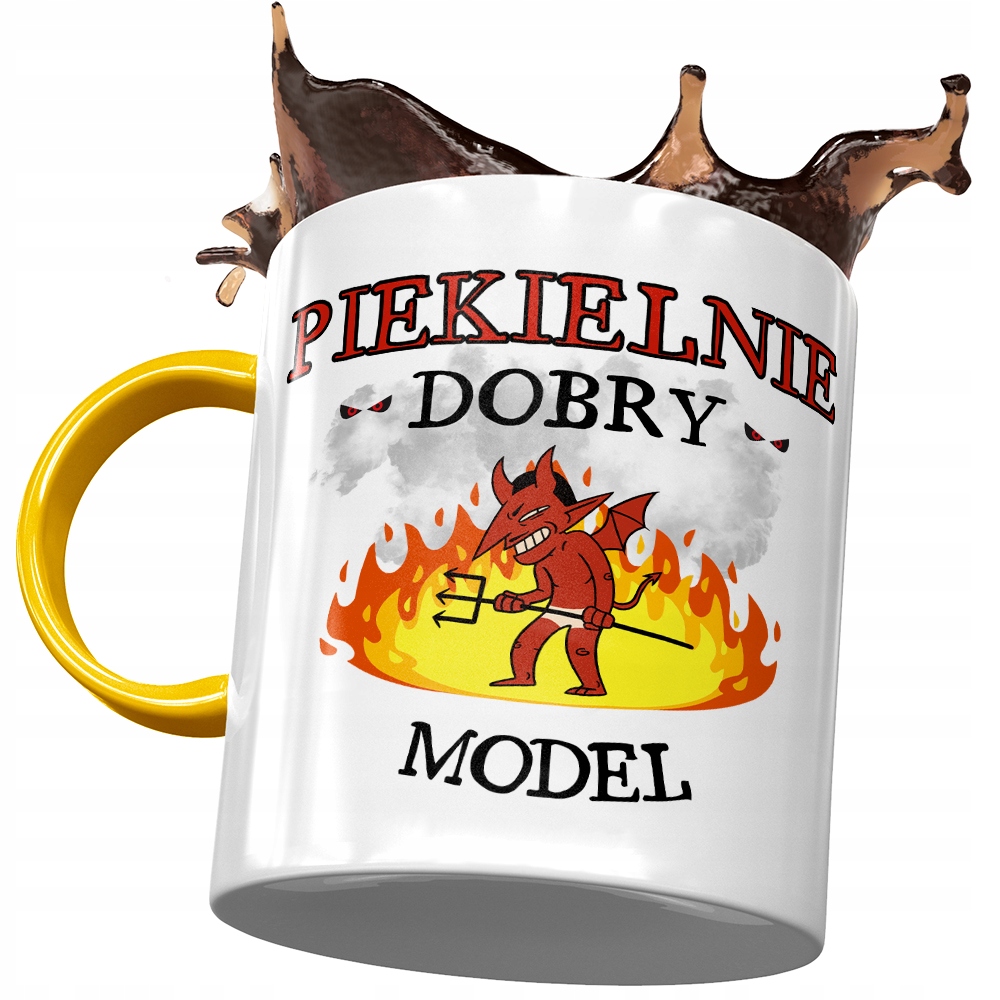Kubek Żółty Dla Modela Piekielnie Dobry Model Z Nadrukiem Ze Zdjęciem