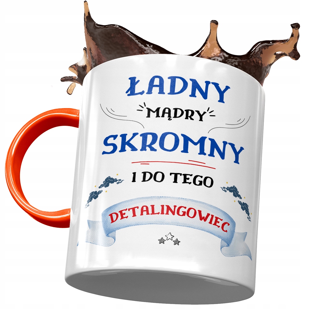 Kubek Pomarańczowy Dla Detalingowca Na Prezent Z Nadrukiem Ze Zdjęciem