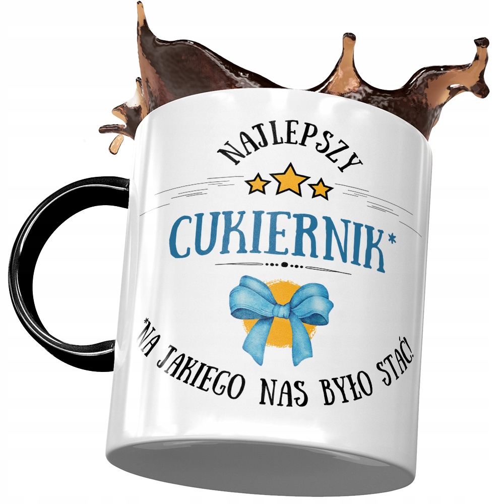 Kubek Czarny Dla Cukiernika Najlepszy Cukiernik Z Nadrukiem Ze Zdjęciem