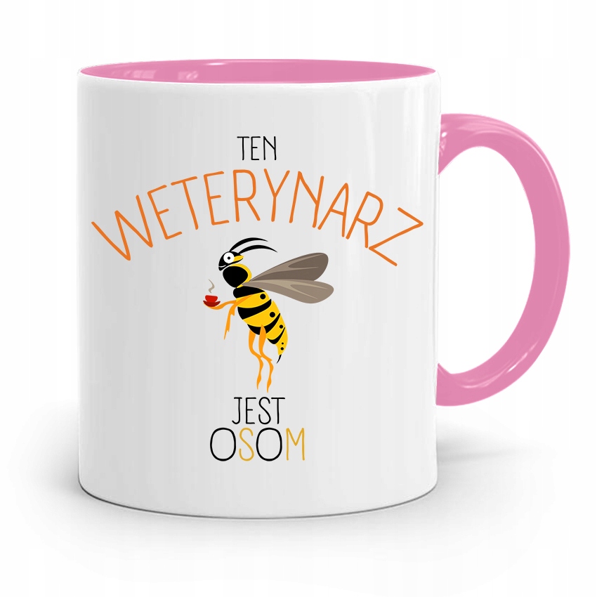 Kubek Różowy Weterynarza Weterynarz Jest Osom Z Nadrukiem Ze Zdjęciem