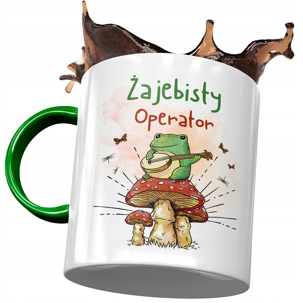 Kubek Zielony Operatora Żajebisty Operator Prezent Z Nadrukiem Ze Zdjęciem