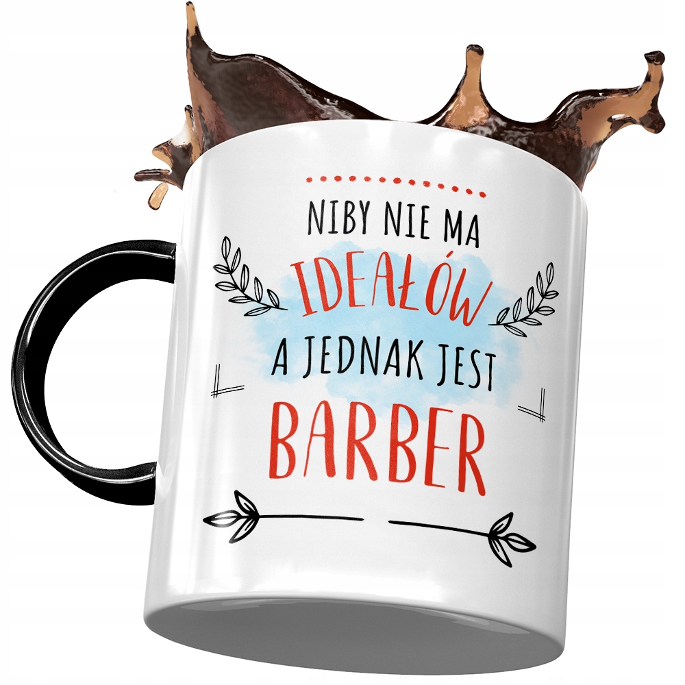 Kubek Czarny Barbera A Jednak Jest Idealny Barber Z Nadrukiem Ze Zdjęciem