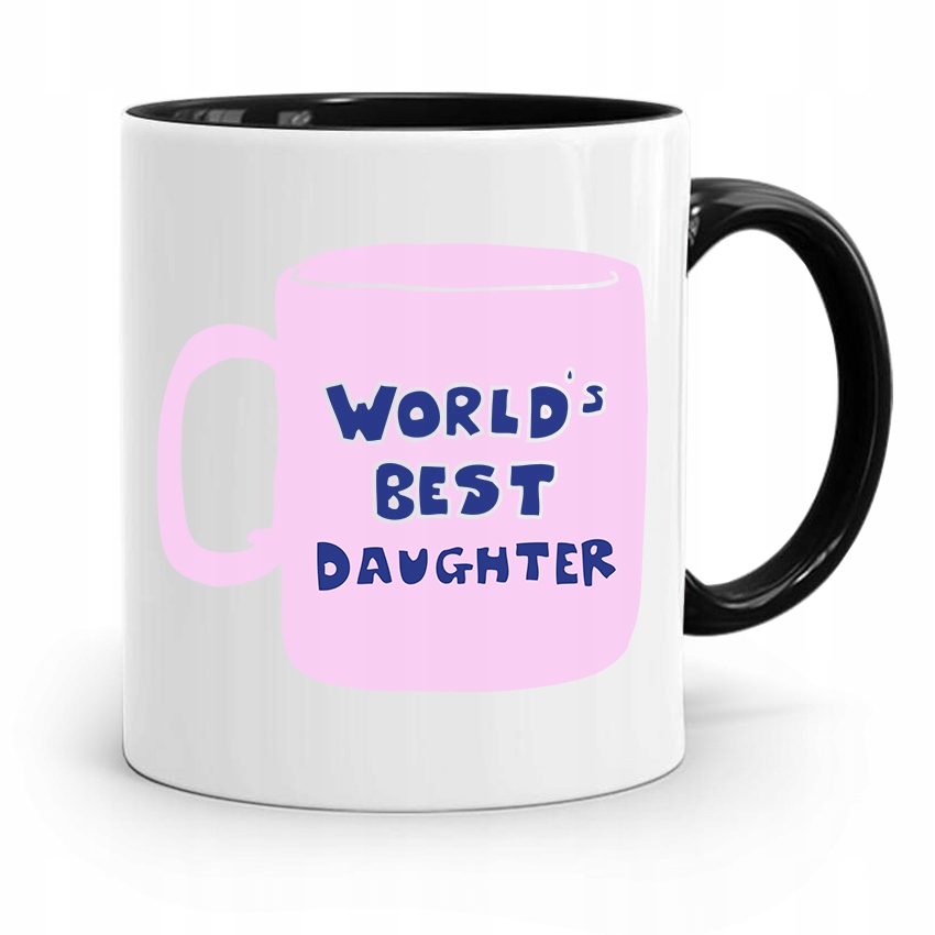 Kubek Czarny Prezent Dla Córki Best Daughter Z Nadrukiem Ze Zdjęciem