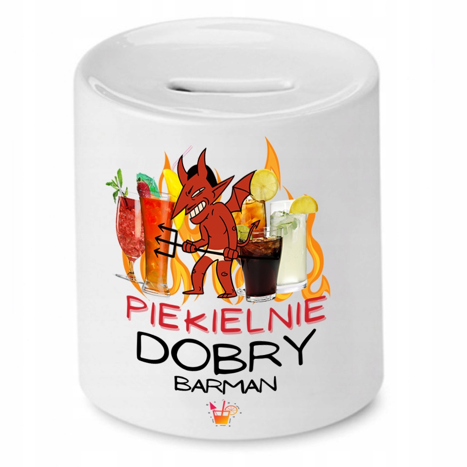 Skarbonka Dla Barmana Piekielnie Dobry Barman Z Nadrukiem Ze Zdjęciem