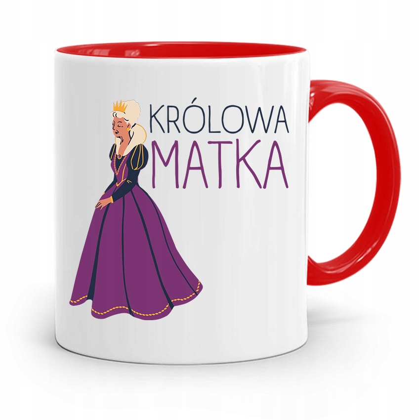 Kubek Czerwony Prezent Dla Mamy Królowa Matka Z Nadrukiem Ze Zdjęciem