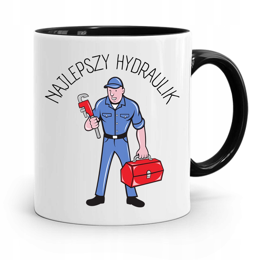 Kubek Czarny Prezent Dla Hydraulika Najlepszy Z Nadrukiem Ze Zdjęciem