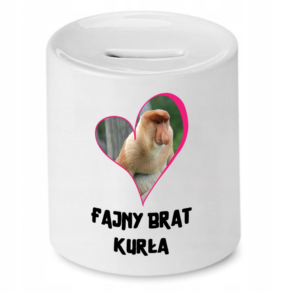 Skarbonka Dla Brata Fajny Brat Kurła Prezent Z Nadrukiem Ze Zdjęciem