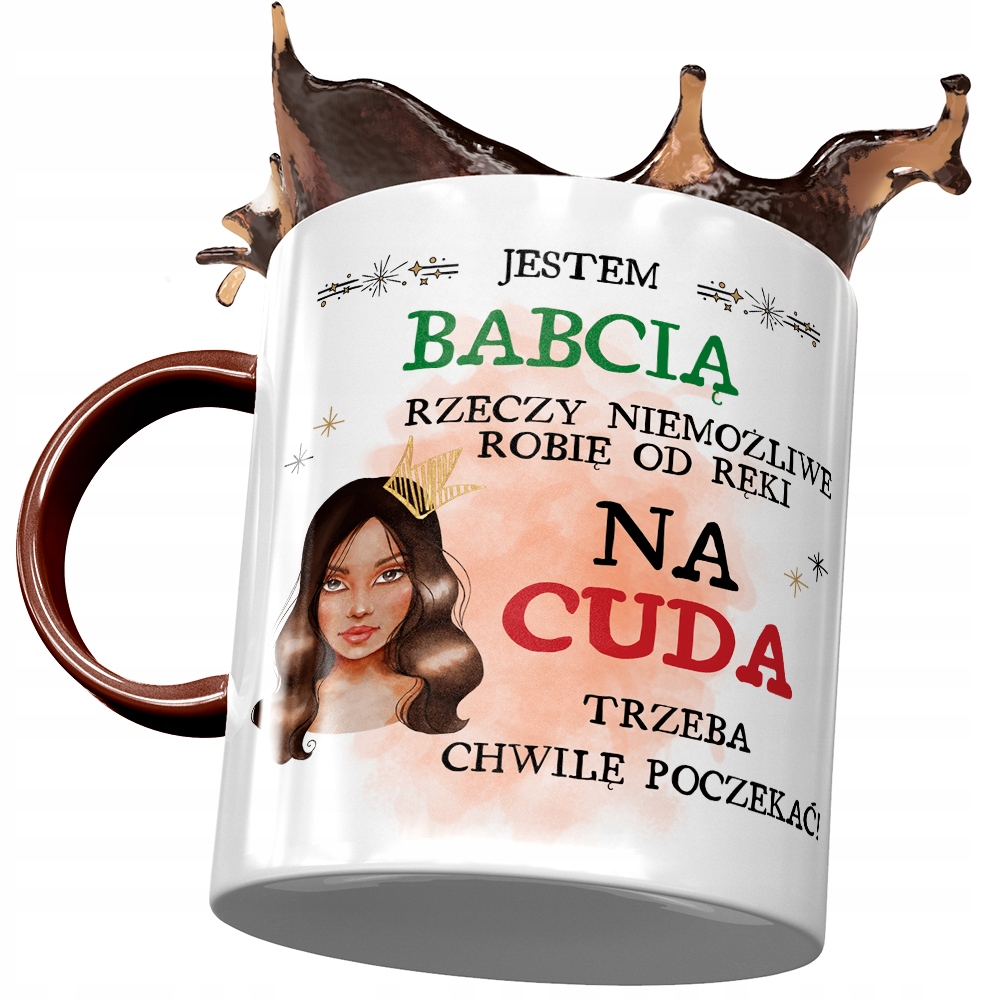 Kubek Bordowy Dla Babci Babuni Na Dzień Babci Z Nadrukiem Ze Zdjęciem