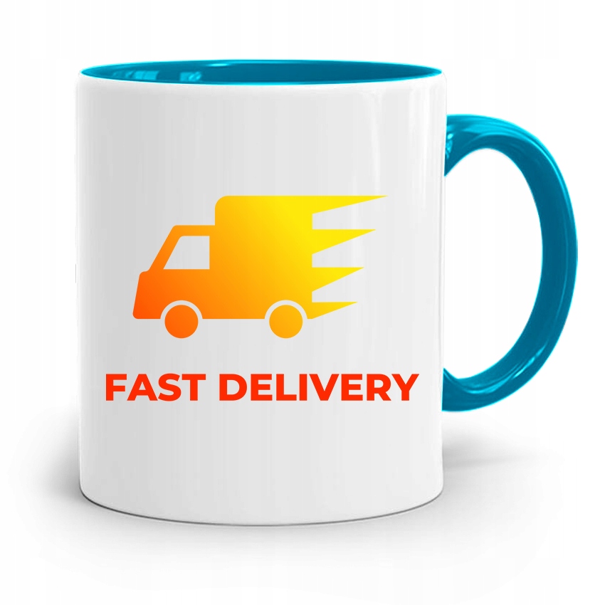Kubek Błękitny Dla Kuriera Fast Delivery Prezent Z Nadrukiem Ze Zdjęciem