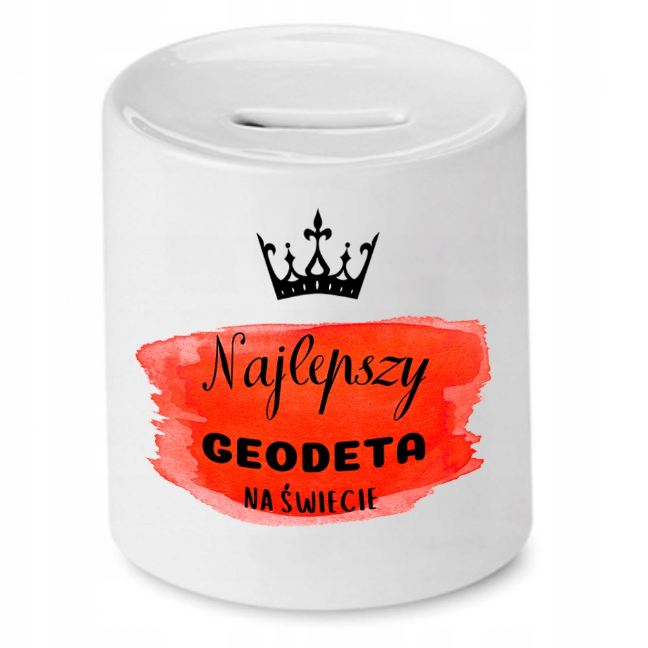 Skarbonka Dla Geodety Najlepszy Na Świecie Z Nadrukiem Ze Zdjęciem