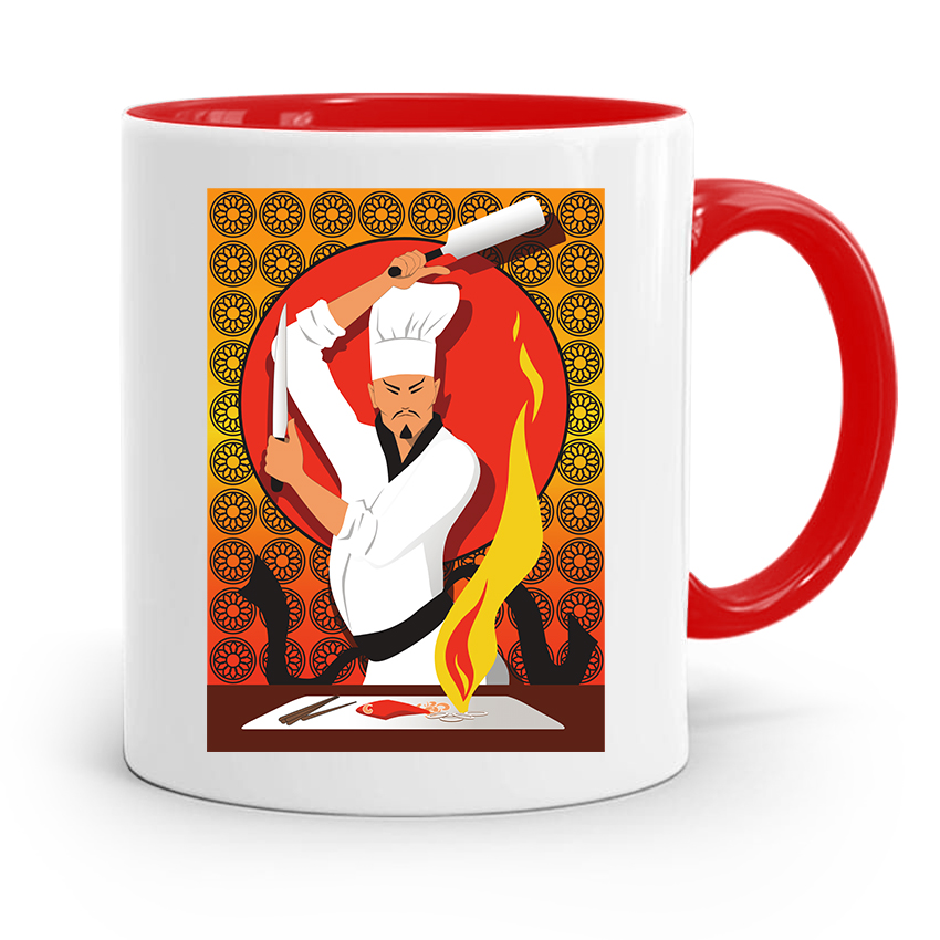 Kubek Czerwony Dla Kucharza Kucharki Szefa Kuchni Z Nadrukiem Ze Zdjęciem