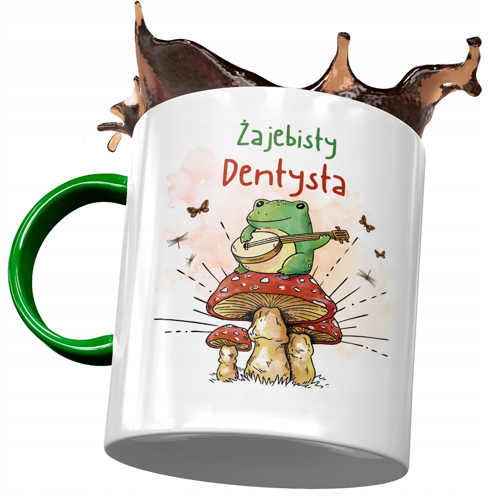Kubek Zielony Dla Dentysty Żajebisty Dentysta Z Nadrukiem Ze Zdjęciem