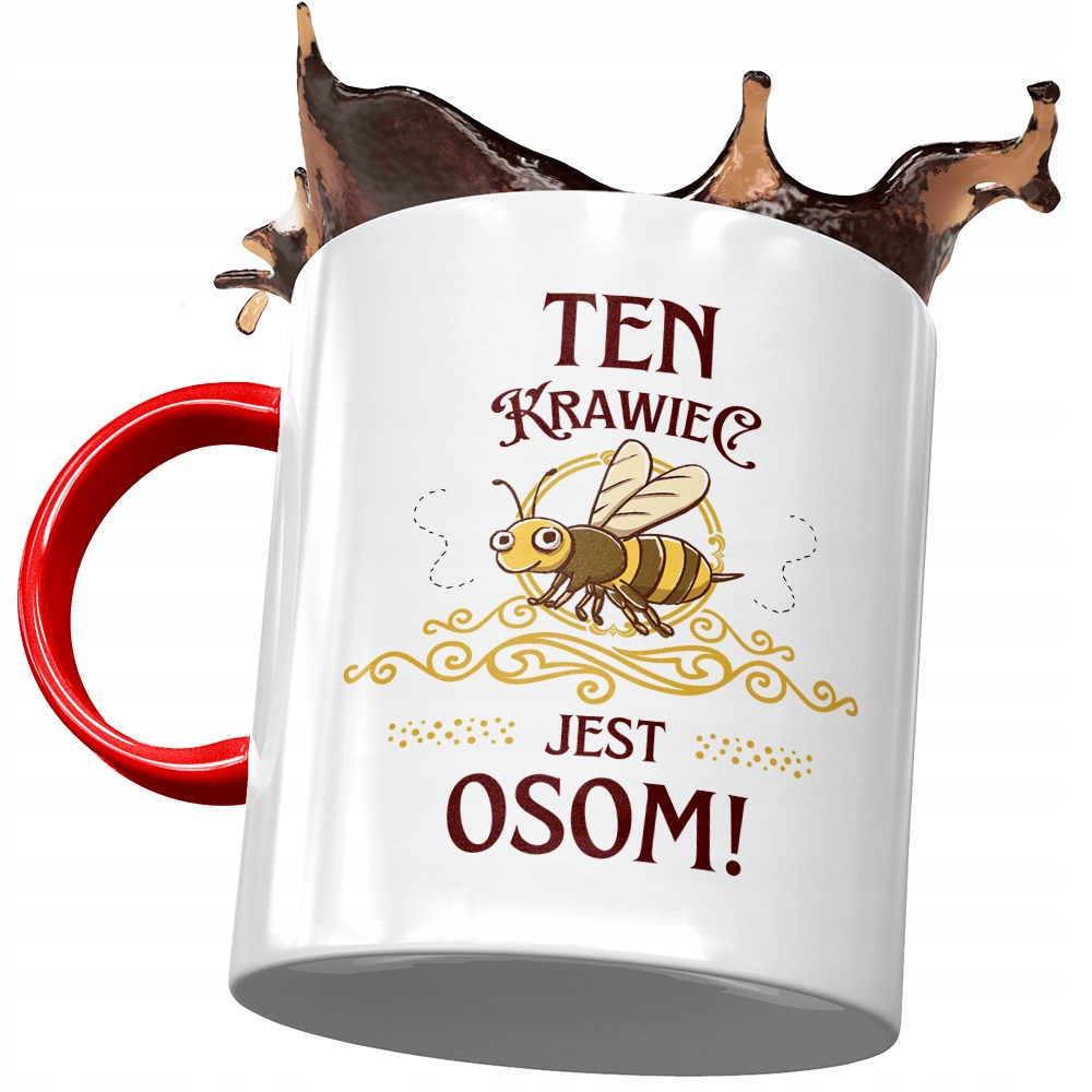 Kubek Czerwony Dla Krawca Ten Krawiec Jest Osom! Z Nadrukiem Ze Zdjęciem