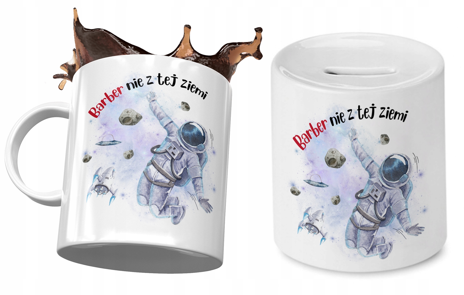 Dla Barbera Zestaw Kubek + Skarbonka Na Prezent Z Nadrukiem Ze Zdjęciem