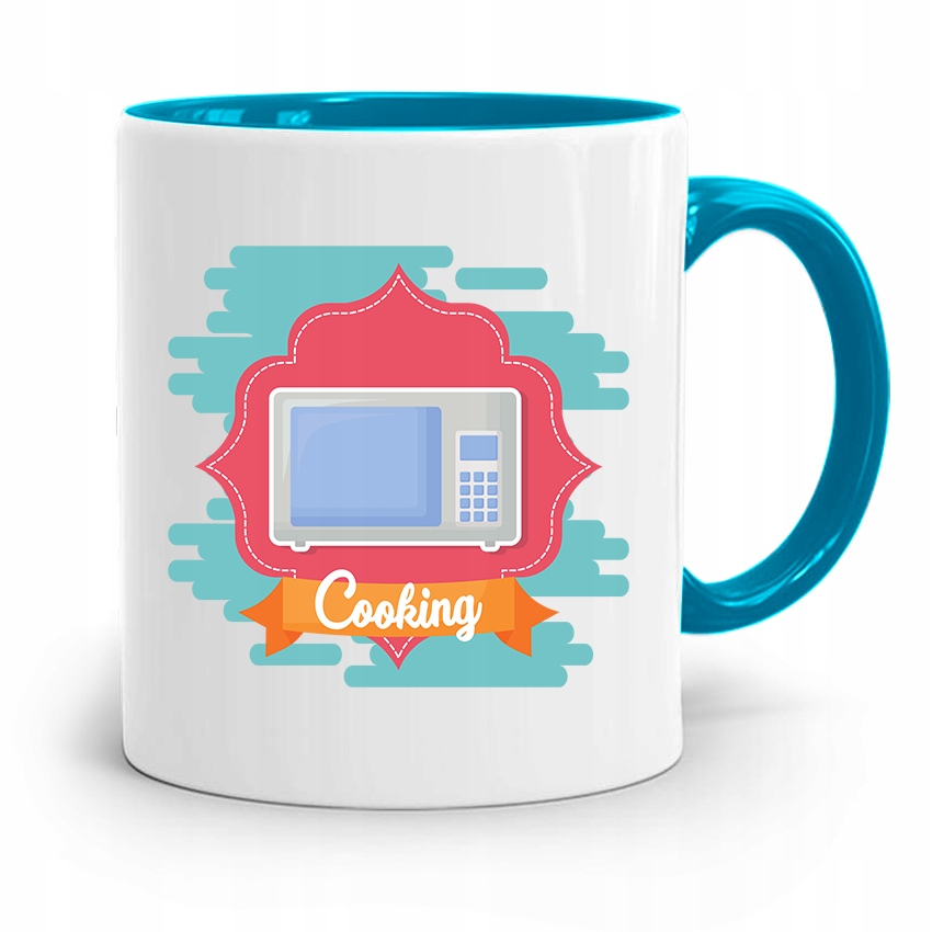 Kubek Błękitny Prezent Dla Kucharza Cooking Z Nadrukiem Ze Zdjęciem