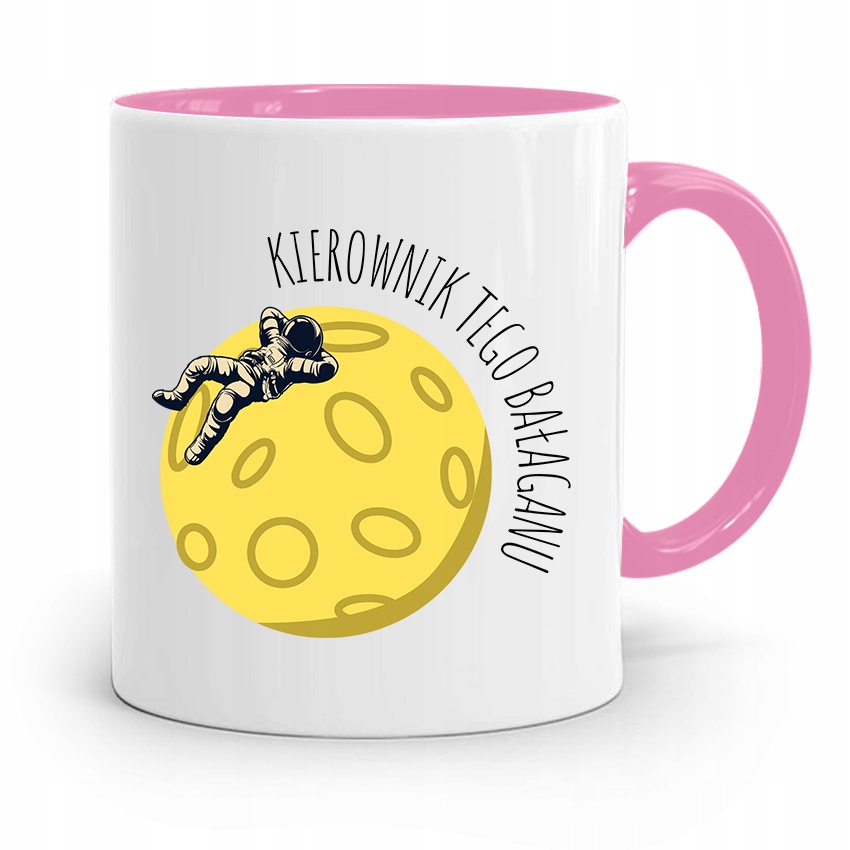 Kubek Różowy Dla Szefa Kierownik Tego Bałaganu Z Nadrukiem Ze Zdjęciem