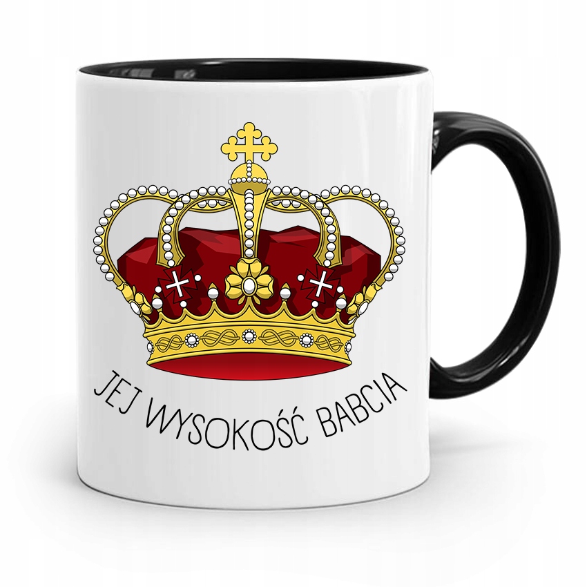 Kubek Czarny Dzień Babci Jej Wysokość Babcia Z Nadrukiem Ze Zdjęciem