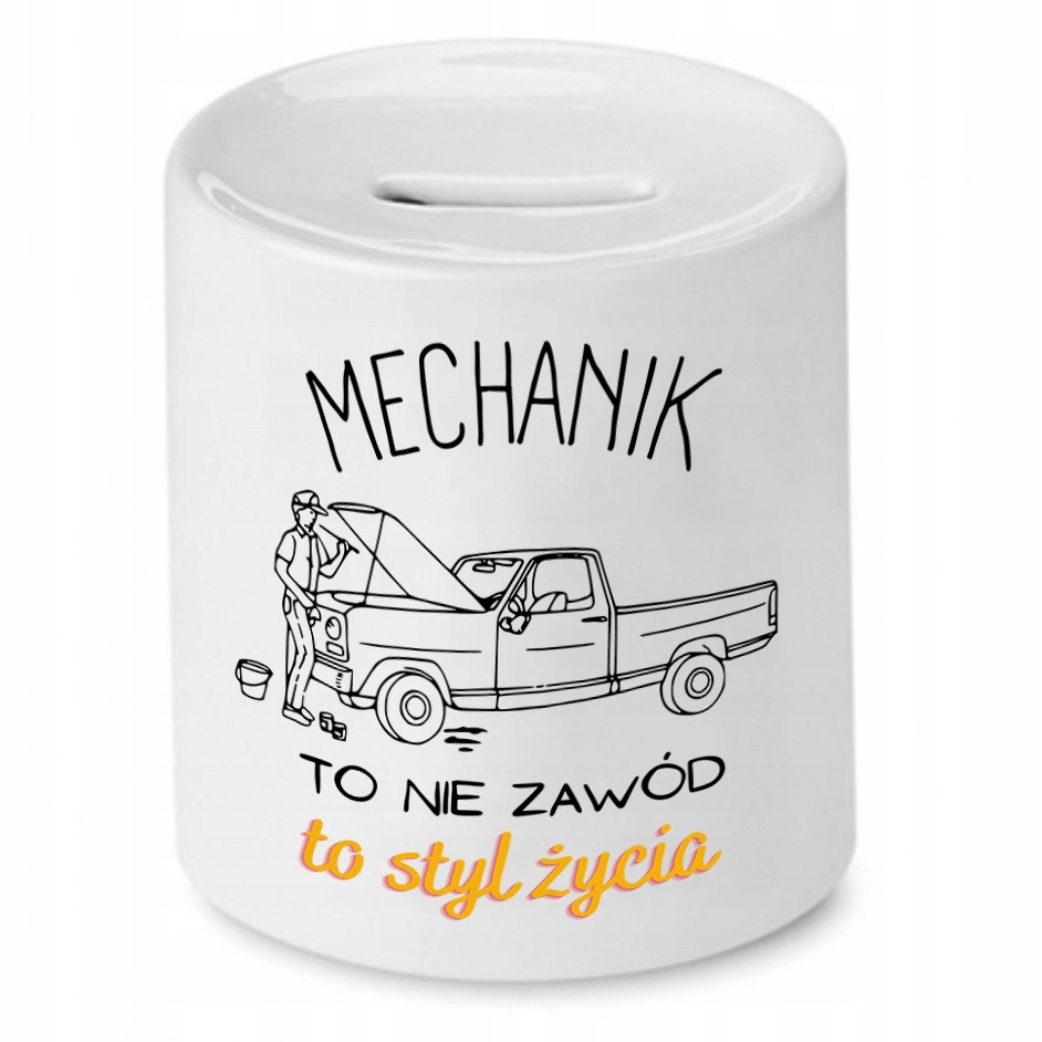 Skarbonka Dla Mechanika To Styl Życia Prezent Z Nadrukiem Ze Zdjęciem