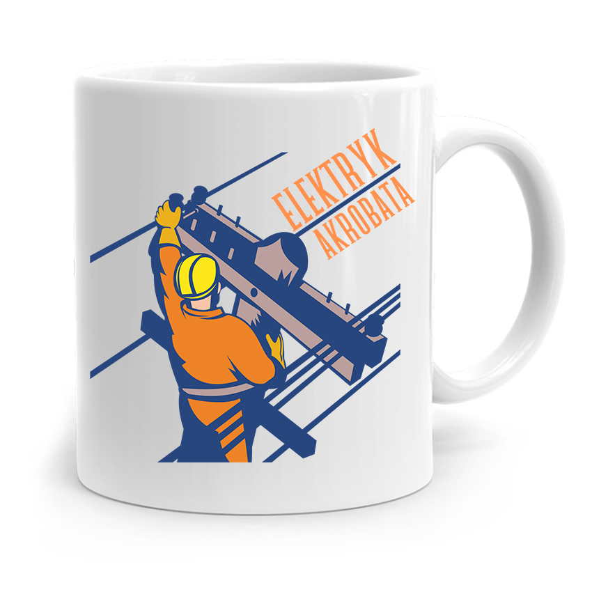 Kubek Prezent Dla Elektryka Elektryk Akrobata Z Nadrukiem Ze Zdjęciem