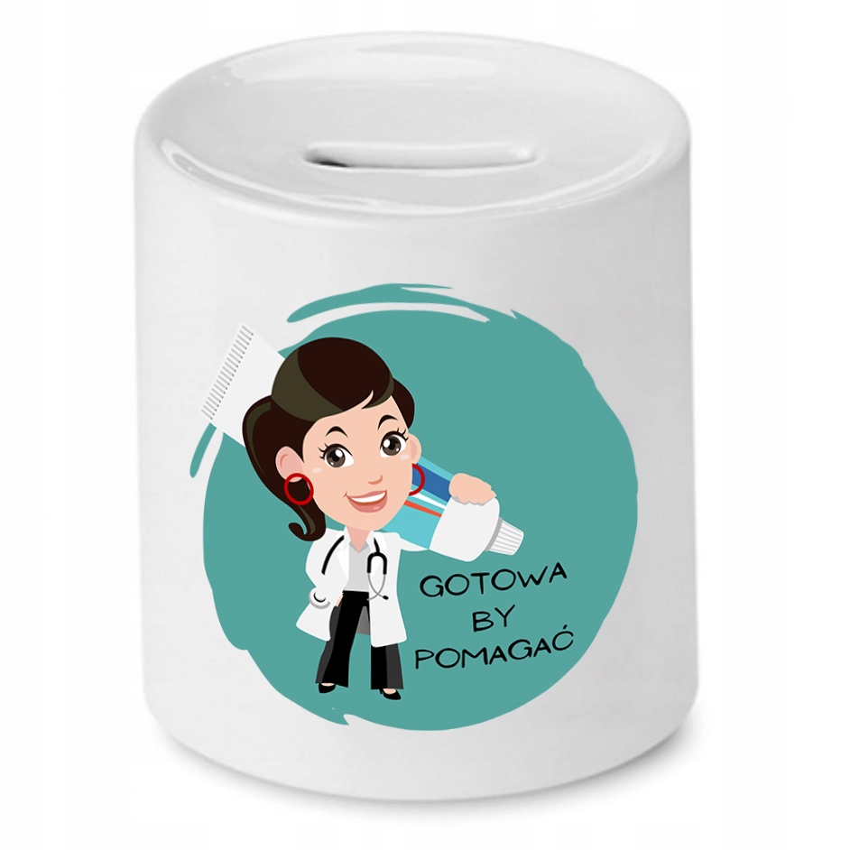 Skarbonka Dla Dentysty Gotowa By Pomagać Prezent Z Nadrukiem Ze Zdjęciem