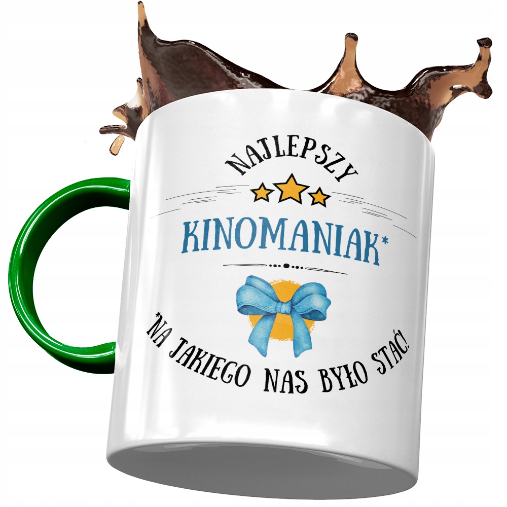 Kubek Zielony Kinomaniaka Najlepszy Kinomaniak Z Nadrukiem Ze Zdjęciem
