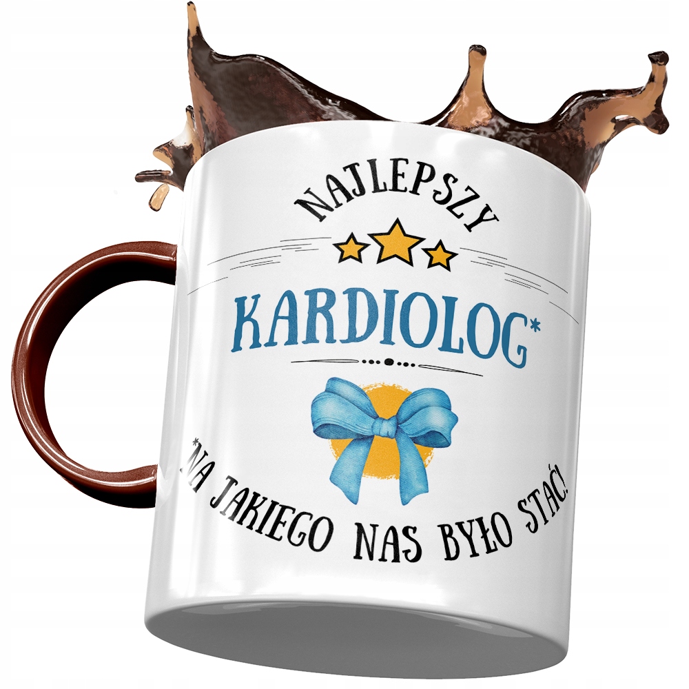 Kubek Bordowy Dla Kardiologa Najlepszy Kardiolog Z Nadrukiem Ze Zdjęciem