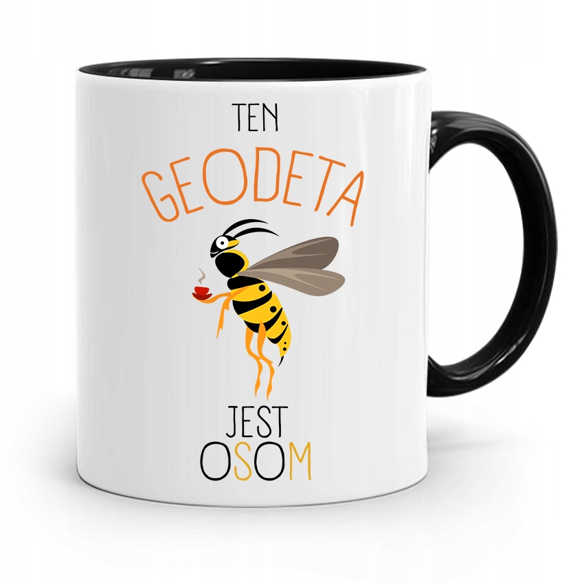 Kubek Czarny Dla Geodety Jest Osom Prezent Z Nadrukiem Ze Zdjęciem