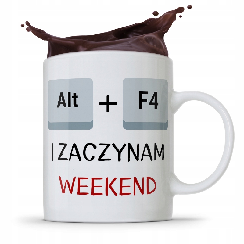 Kubek Informatyka Programisty Alt + F4 I Weekend Z Nadrukiem Ze Zdjęciem