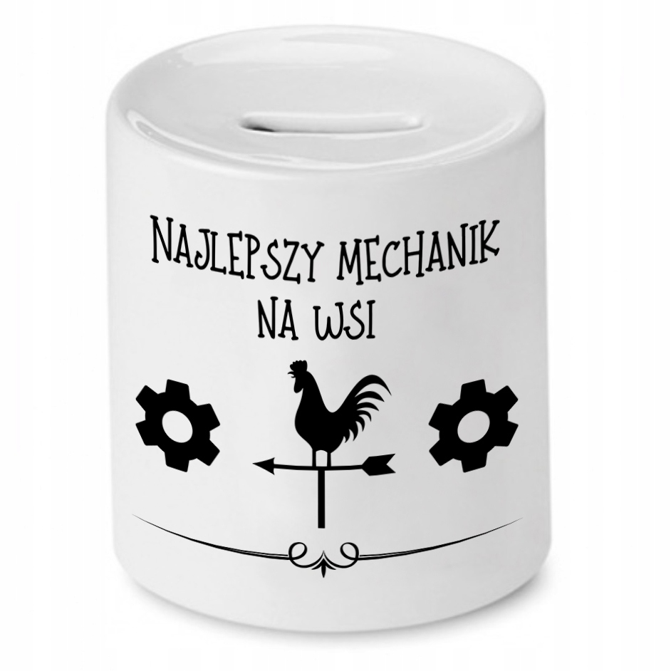 Skarbonka Prezent Dla Najlepszego Mechanika Na Wsi Z Nadrukiem Ze Zdjęciem