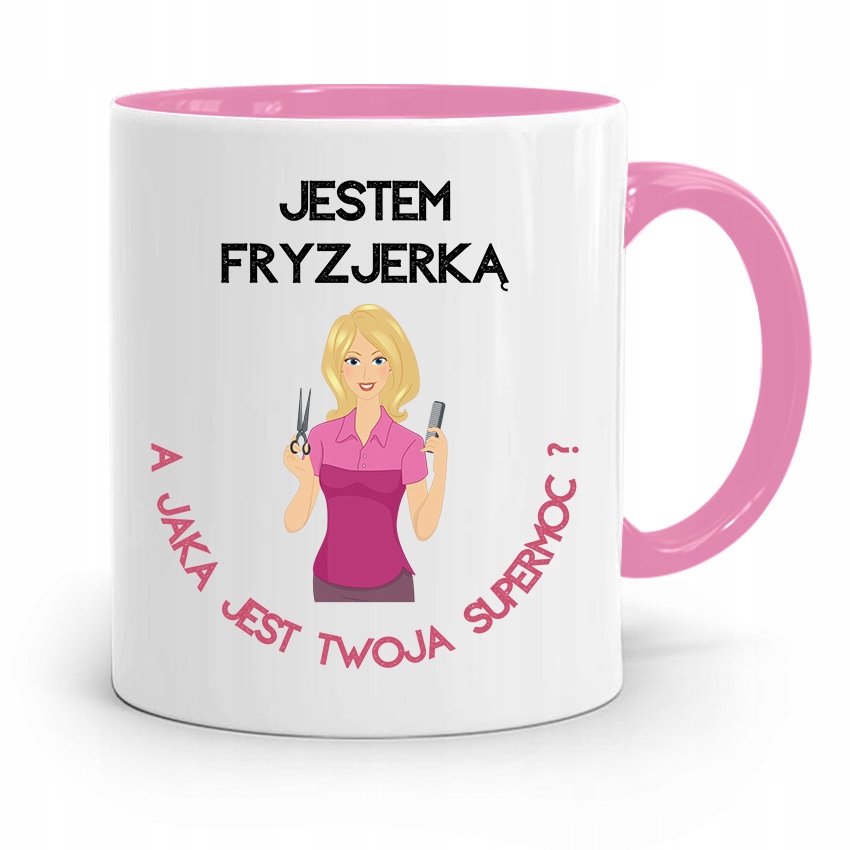 Kubek Różowy Dla Fryzjera Jestem Fryzjerką Prezent Z Nadrukiem Ze Zdjęciem