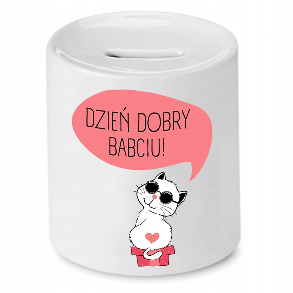 Skarbonka Dla Babci Dzień Dobry Babciu Prezent Z Nadrukiem Ze Zdjęciem