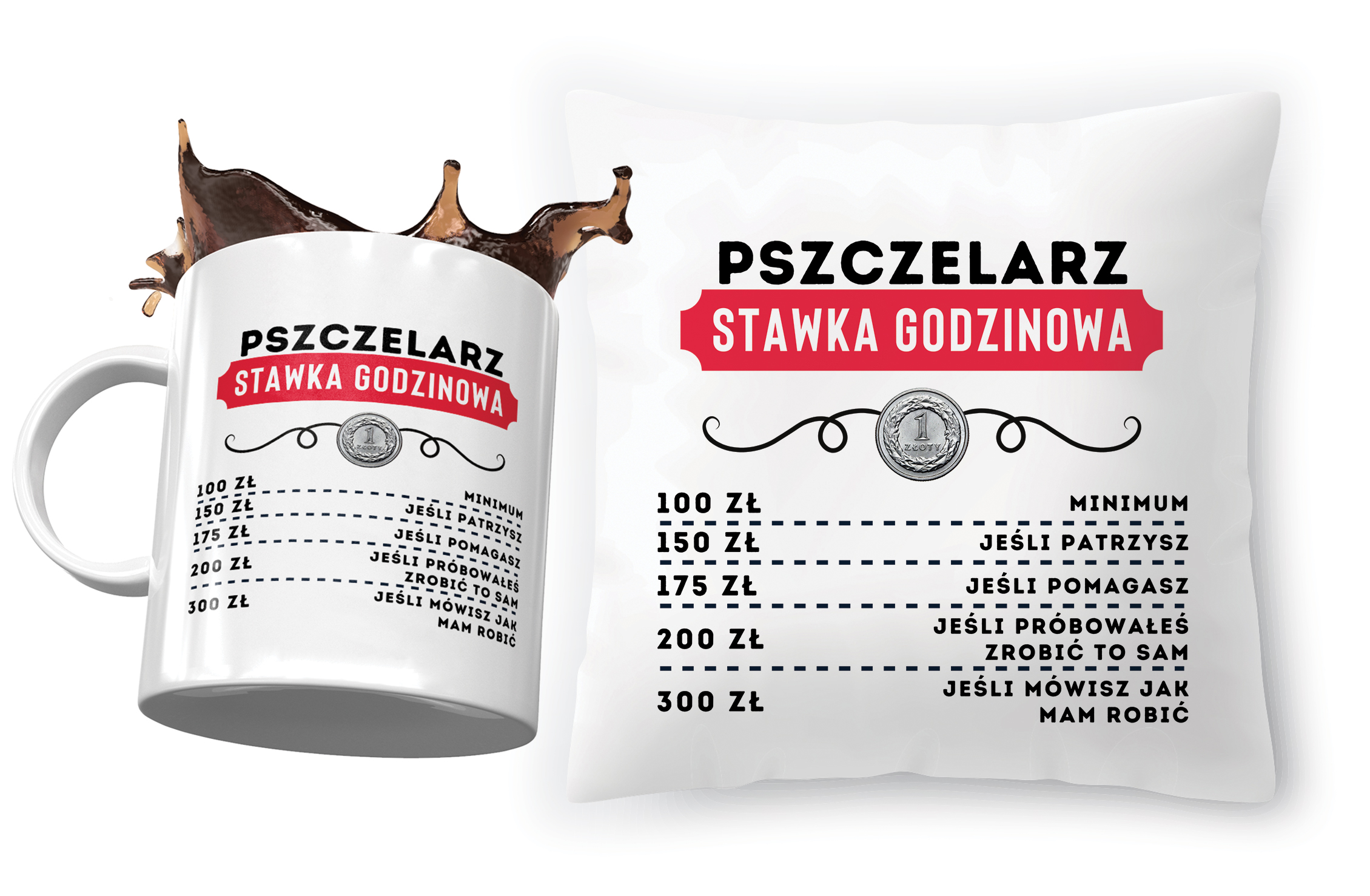 Dla Pszczelarza Zestaw Poduszka + Kubek Na Prezent Z Nadrukiem Ze Zdjęciem