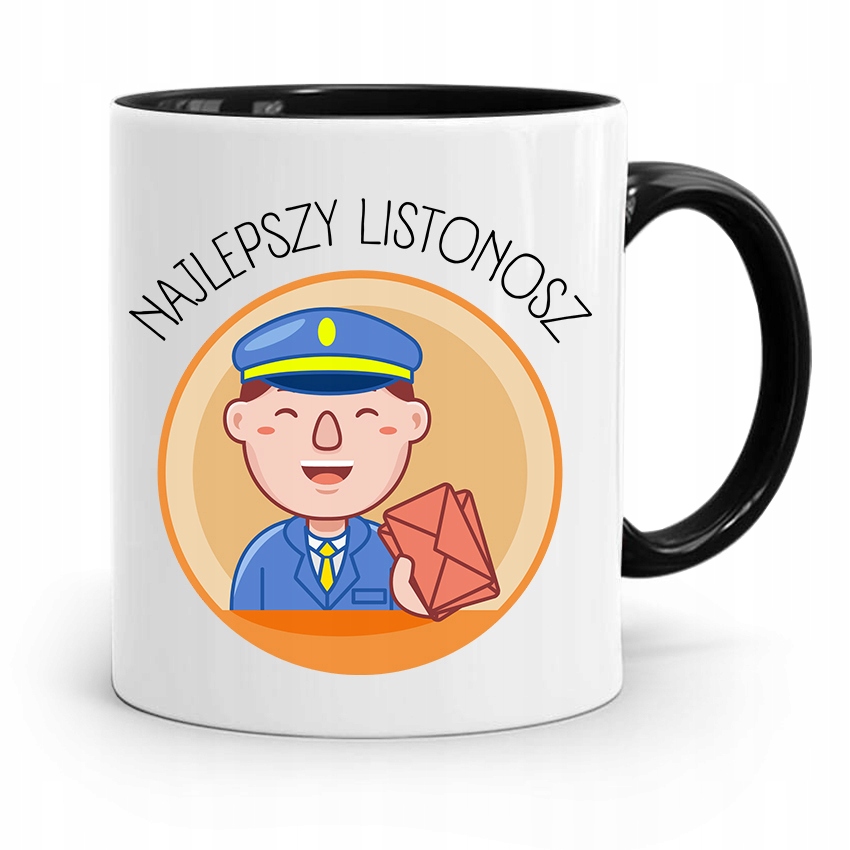 Kubek Czarny Dla Listonosza Najlepszy Listonosz Z Nadrukiem Ze Zdjęciem