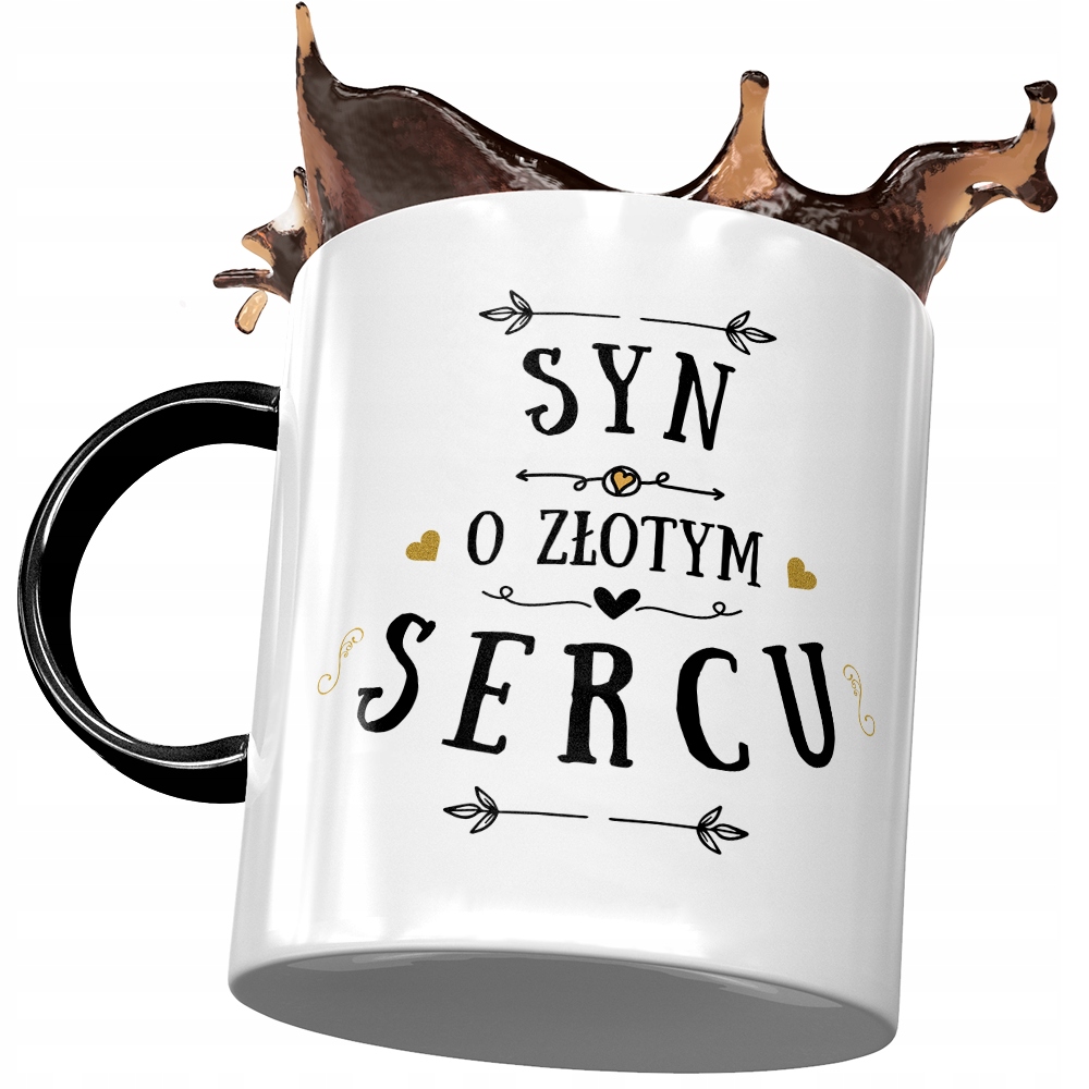 Kubek Czarny Dla Syna Na Dzień Dziecka Prezent Z Nadrukiem Ze Zdjęciem