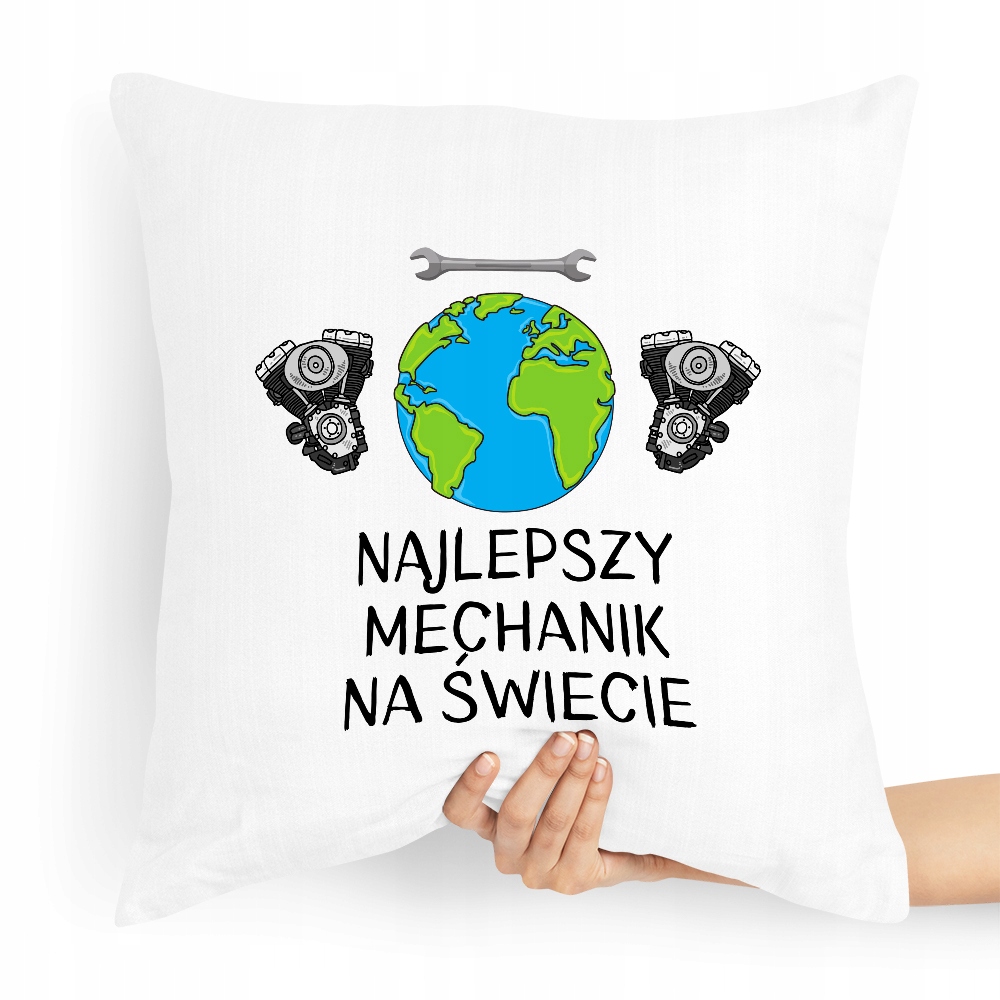 Poduszka Prezent Dla Mechanika Najlepszy Mechanik Z Nadrukiem Ze Zdjęciem