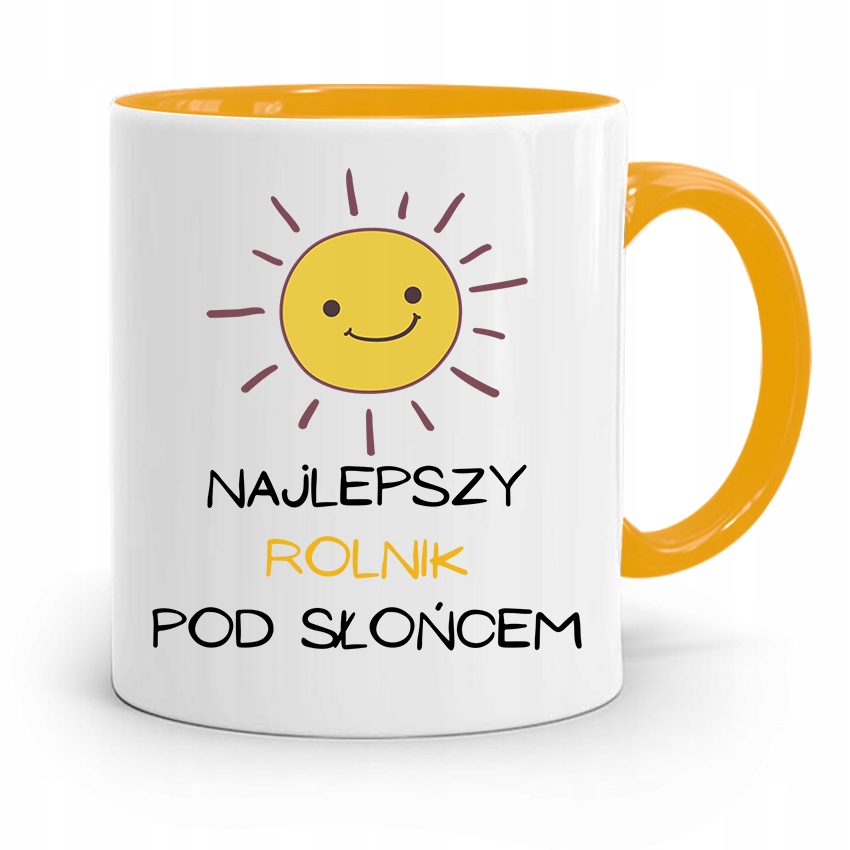 Dla Rolnika Kubek Zółty Najlepszy Pod Słońcem Z Nadrukiem Ze Zdjęciem