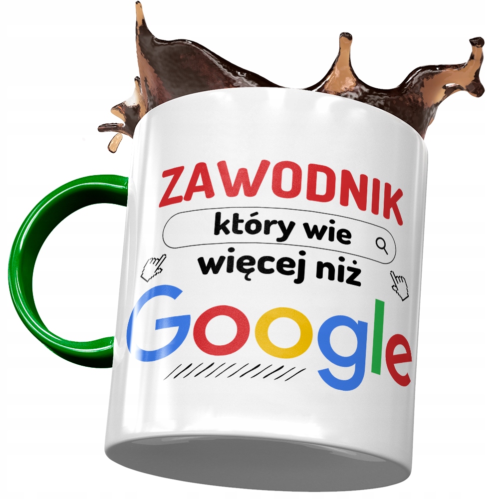 Kubek Zielony Dla Zawodnika Wie Więcej Niż Google Z Nadrukiem Ze Zdjęciem