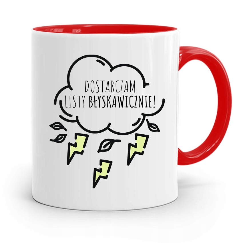 Kubek Czerwony Prezent Dla Listonosza Dostarczam Z Nadrukiem Ze Zdjęciem