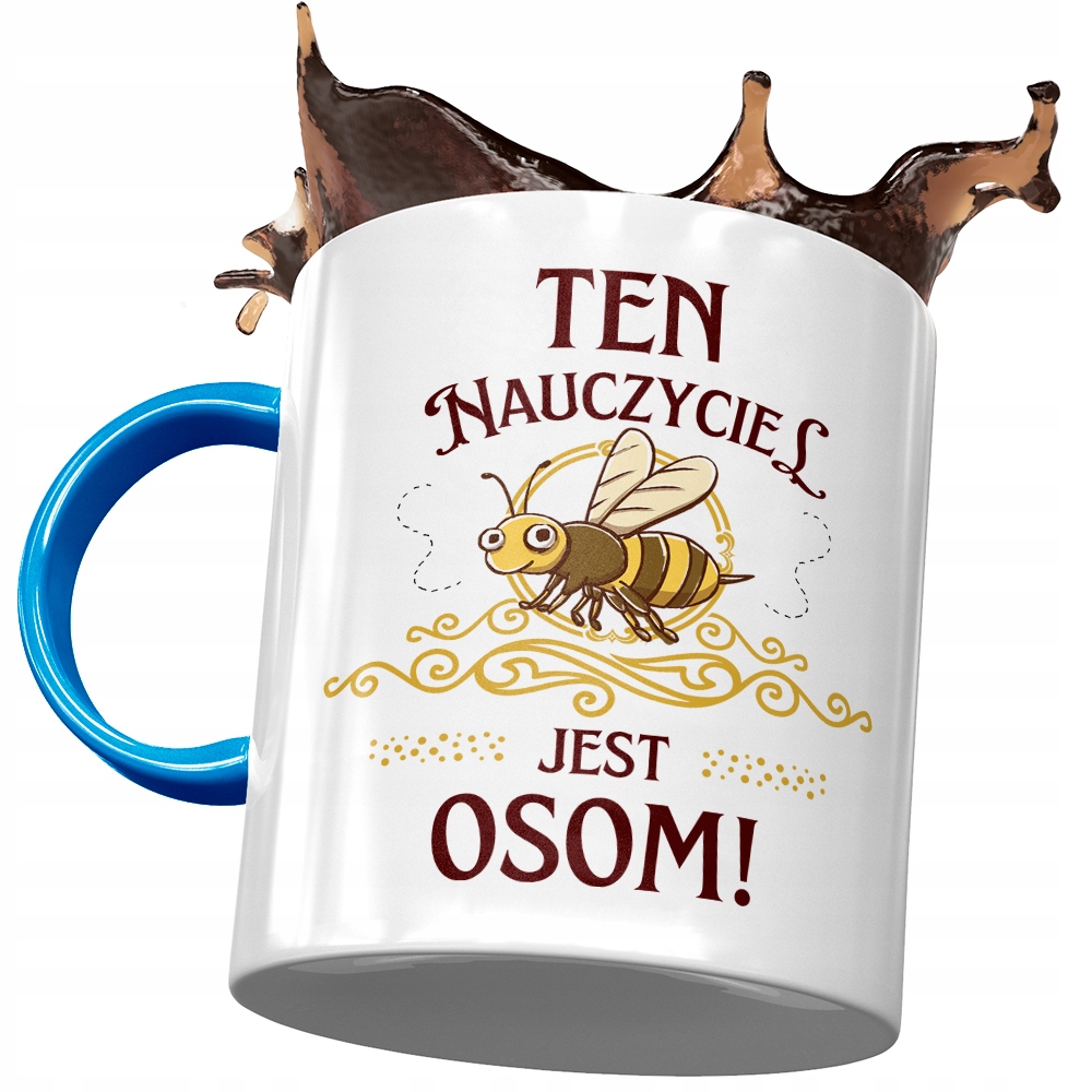 Kubek Błękitny Dla Nauczyciela Jest Osom Prezent Z Nadrukiem Ze Zdjęciem